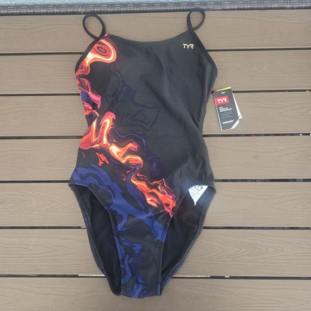 TYR Women's Durafast Elite Torch Multicolor Cutoutfit Swimsuit Size 32 New